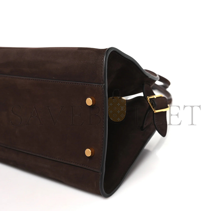 THE ROW NUBUCK MARGAUX SHOULDER 12 DARK MOCHA (38*23*18cm)